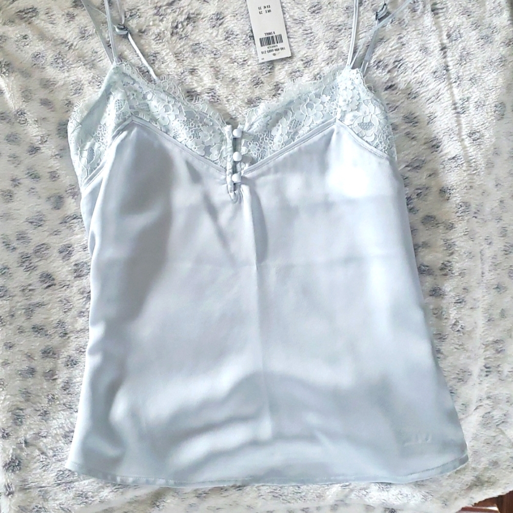 COPY - Abercrombie & Fitch ice blue satin silk cami